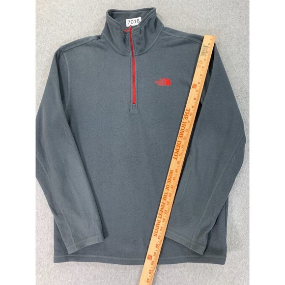 The North Face 1/4 Zip Fleece Pullover Shirt (Men's‎ Medium) Gray/Red - Picture 6 of 12